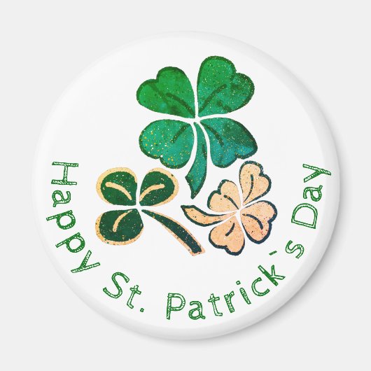 Glücksklee Happy St. Patrick`s Tag Magnet (Vorne)