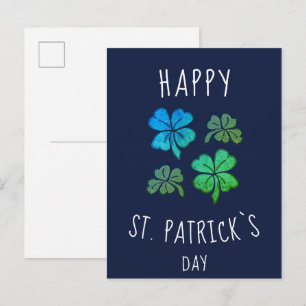 Glücksklee Kleeblatt Frohen St. Patrick`s Tag Postkarte