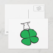 Glücksklee Kuh Postkarte (Vorne/Hinten)