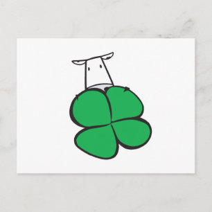Glücksklee Kuh Postkarte