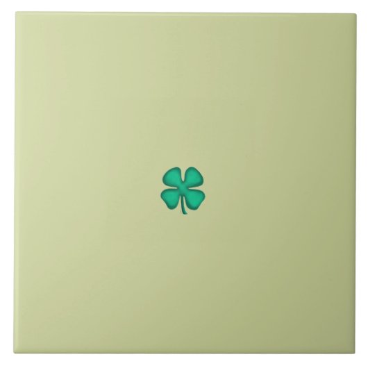 Glücksklee mit 4 Blättern Irischer Klee kleine lt- Fliese (Vorderseite)