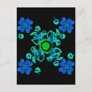 Glücksklee mit Sonnenblume und Calla Lilie Postkarte