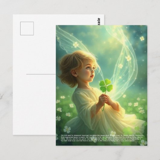 Glücksklee Postkarte (Vorne/Hinten)