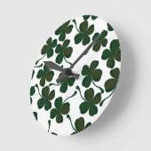 Glücksklee Runde Wanduhr (Winkel)