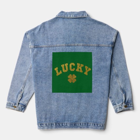 Glücksklee Saint Patricks Jeansjacke (Rückseite)
