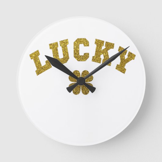 Glücksklee St. Patrick Runde Wanduhr (Vorderseite)