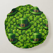 Glücksklee St. Patrick's Day Patricks Rundes Kissen (Rückseite)