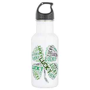 Glücksklee-Wortkunst Trinkflasche