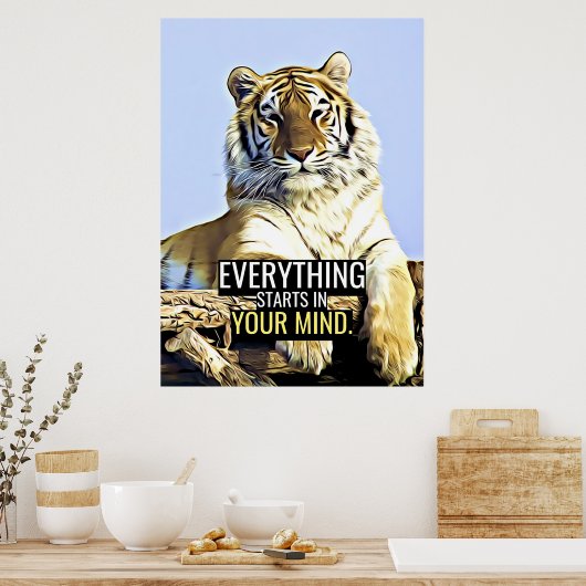 Glückskurse Alles fängt in Ihrem Kopf an Poster (Küche)