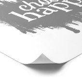 Glückskurse wählen glücklich grau und weiß poster (Ecke)