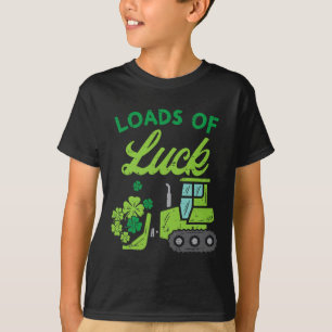 Glückslast Bulldozer Shamrock St Patricks Day Ki T-Shirt