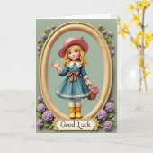 Glücksmädchen-Kunstkarte Karte (Gelbe Blume)