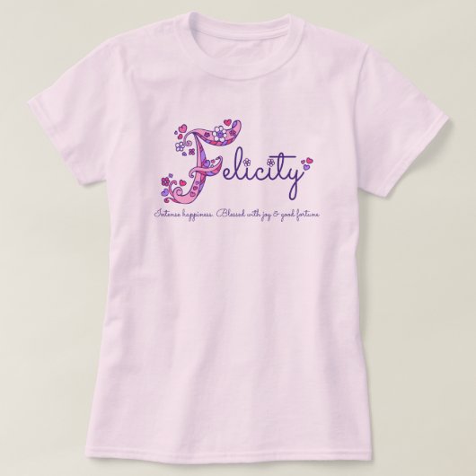 Glücksmädchenname u. Bedeutung des T-Shirt (Design vorne)