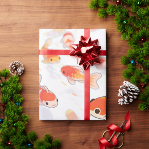 Glückspapier mit Goldfischen Geschenkpapier