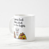 Glückspegel: Esel zwischen zwei Buffets eingeklemm Kaffeetasse (Vorderseite Links)