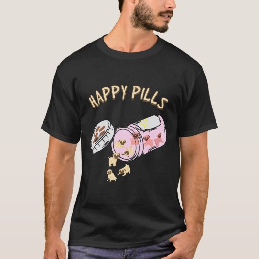 Glückspillen Mops-Hund Geschenk T-Shirt (Vorderseite)