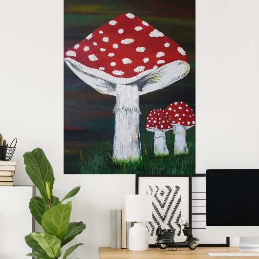Glückspilz - Fliegenpilz Poster (Heimbüro)
