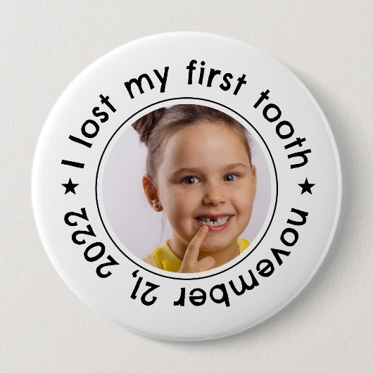 Glückspilz für das verlorene Kind des ersten Zahns Button (Vorderseite)