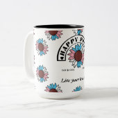 Glückspilz für LGBTQ: Sonnenblume in Transgender-F Zweifarbige Tasse (Vorderseite Links)