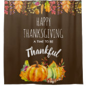 Glückspilze zum Erntedanken und Herbstblätter Duschvorhang (Vorderseite)