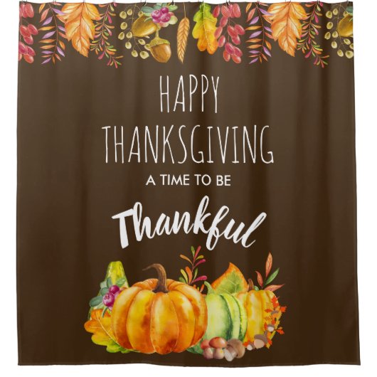 Glückspilze zum Erntedanken und Herbstblätter Duschvorhang (Vorderseite)