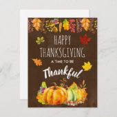 Glückspilze zum Erntedanken und Herbstblätter Feiertagskarte (Vorne/Hinten)