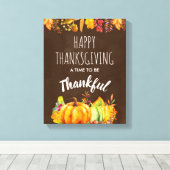 Glückspilze zum Erntedanken und Herbstblätter Leinwanddruck (Insitu (Holzboden))