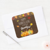 Glückspilze zum Erntedanken und Herbstblätter Quadratischer Aufkleber (Umschlag)