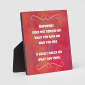 Glücksquote auf einem orangefarbenen Abstrakte Fotoplatte (Vorderseite)