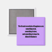 Glücksquote Lila Kühlschrankmagnet (Vorderseite/Rückseite)