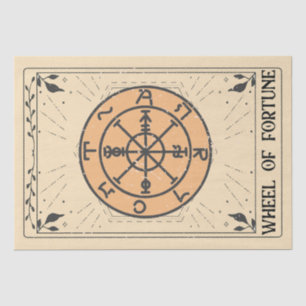 Glücksrad Tarot-Karte Kräutern Blätter Seidenpapier