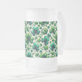 Glücksschamrock-St. Patrick’s Day-Kaffeetasse Mattglas Bierglas
