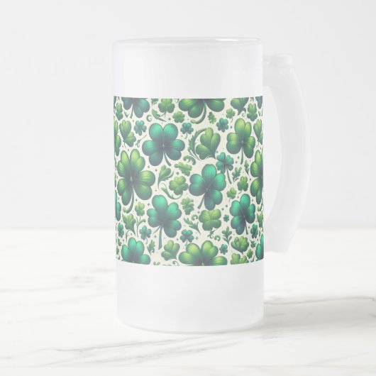 Glücksschamrock-St. Patrick’s Day-Kaffeetasse Mattglas Bierglas (VorderseiteRechts)