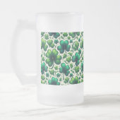 Glücksschamrock-St. Patrick’s Day-Kaffeetasse Mattglas Bierglas (Links)