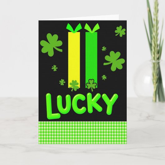 Glücksschamrocks St. Patricks Karte (Vorderseite)