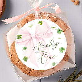 Glücksschleife Lucky One 1. Geburtstag-Aufkleber Runder Aufkleber