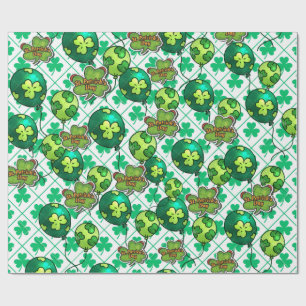 Glücksschleifen-Ballon St. Patricks Tag Design 🍀 Geschenkpapier
