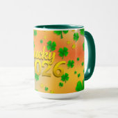 Glücksschleifen-Grün Tasse (VorderseiteRechts)