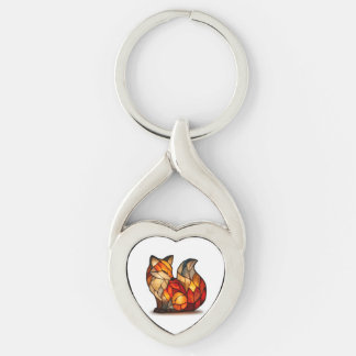 Glücksschlüsselanhänger mit Fuchs-Motiv aus Metall Schlüsselanhänger