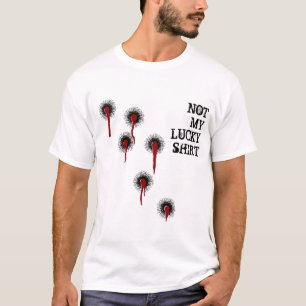 Glücksshirt Einschussloch Lustiges T-Shirt Humor