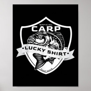 Glücksshirt für Karpfen Lustiges Fischzubehör für  Poster