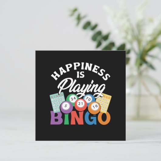 Glücksspiel Bingo Lucky Game Player Gamble G Einladung (Stehend Vorderseite)