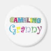 Glücksspiel Granny T - Shirt und Geschenke. Magnet (Vorne)