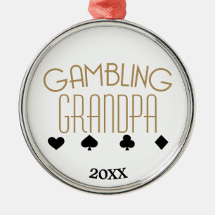 Glücksspiel-Opa Silbernes Ornament