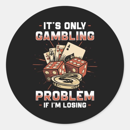 Glücksspiel Runder Aufkleber (Vorderseite)