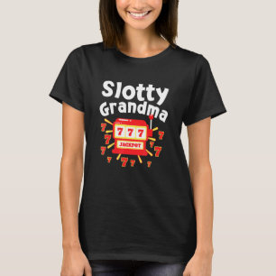 Glücksspielende Oma liebt Spielautomaten Slotty Gr T-Shirt