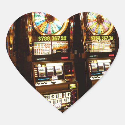 Glücksspielmaschine ein bewaffnetes Bandit-Geld La Herz-Aufkleber (Vorderseite)