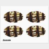 Glücksspielmaschine ein bewaffnetes Bandit-Geld La Ovaler Aufkleber (Blatt)