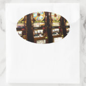 Glücksspielmaschine ein bewaffnetes Bandit-Geld La Ovaler Aufkleber (Tasche)