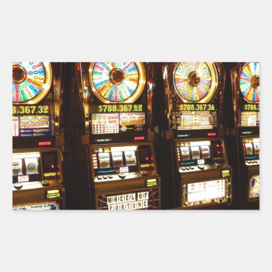 Glücksspielmaschine ein bewaffnetes Bandit-Geld La Rechteckiger Aufkleber (Vorderseite)